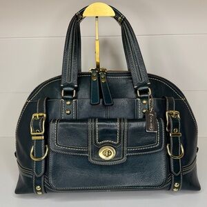 Coach Miranda Satchel Teal Green Pebbled Leather Bag Y2K 2007 11085